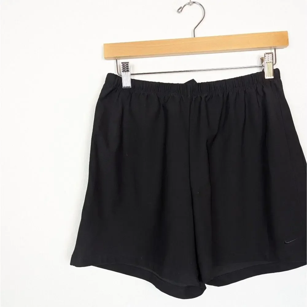 Nike Black Athletic Fit Dry Logo Workout Shorts